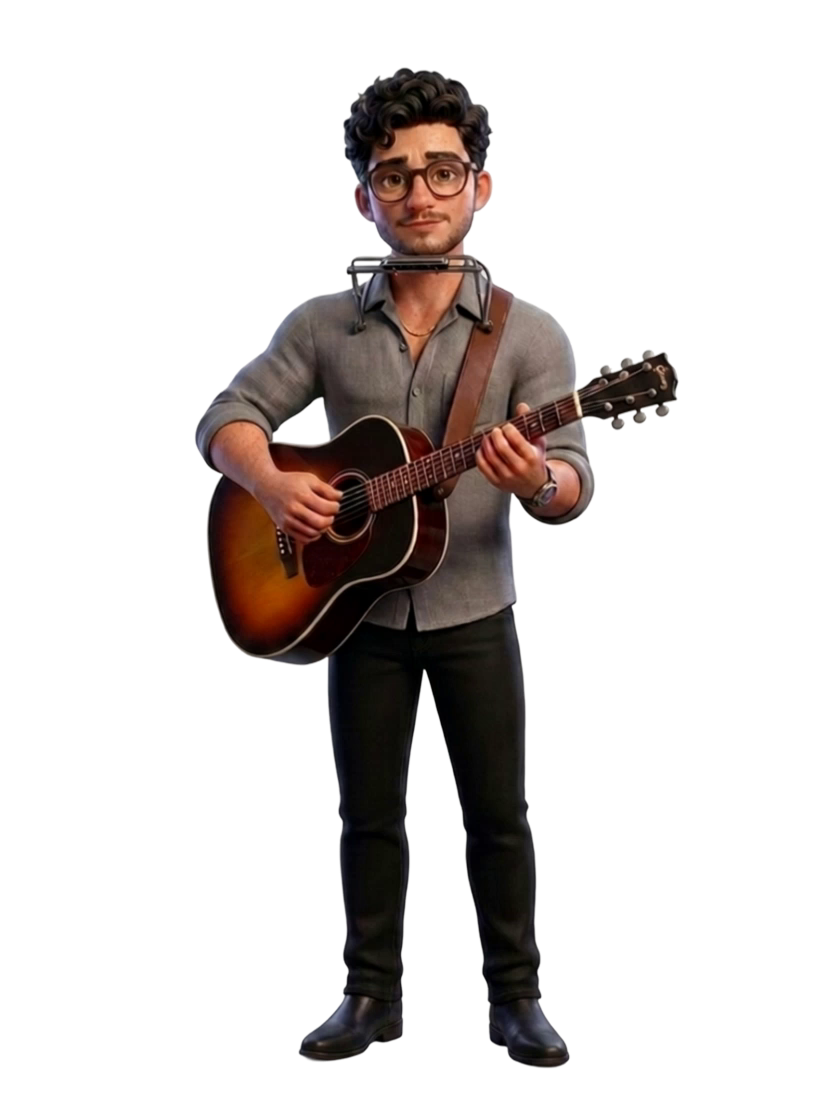 Animación de David Quirós tocando guitarra